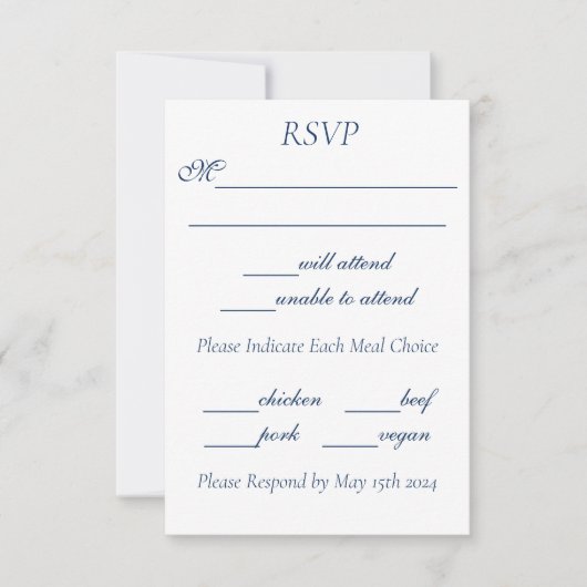 Gay Grooms Regency Blue Rose RSVP Karte (Vorderseite)