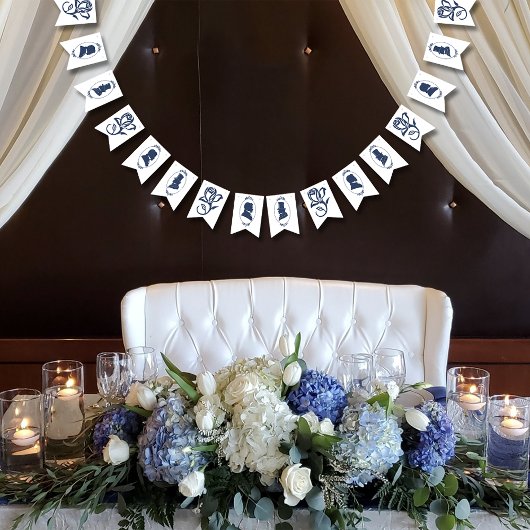 Gay Grooms Regency Blue Rose Wimpelkette