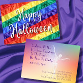 Gay Halloween-Party LGBTQ Regenbogenflagge farbig Einladung