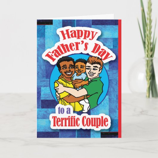 Gay - Happy Vathers Day - Gay Couple 01 Karte (Vorderseite)