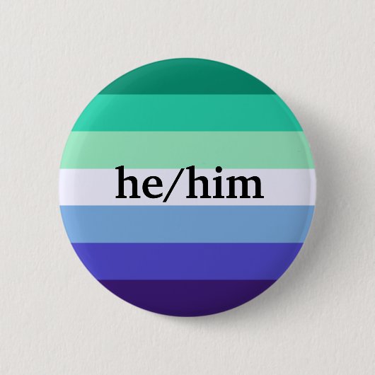 Gay He/Him pronoun Button (Vorderseite)