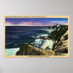 Gay Head Cliffs, gestreifte Bass Fishing Grounds Poster