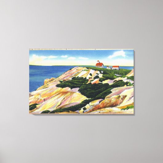 Gay Head Cliffs und Life Rett Station View Leinwanddruck (Vorderseite)