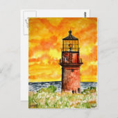 Gay Head Leuchtturm Marthas Weinberg Postcard Postkarte (Vorne/Hinten)