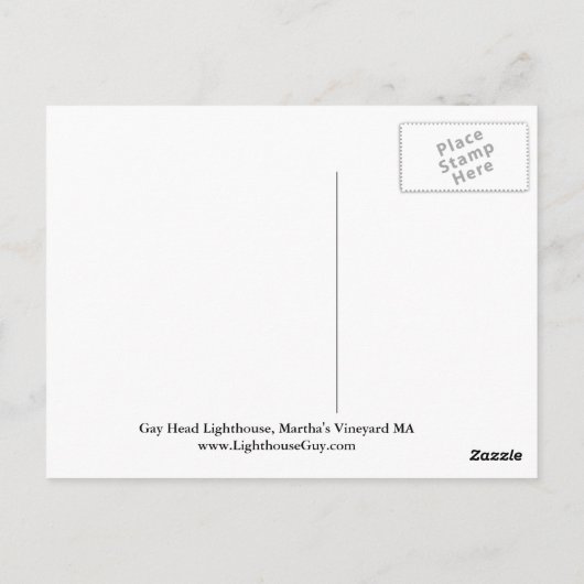 Gay Head Lighthouse, Martha's Vineyard MA Postkarte (Rückseite)