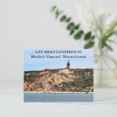 Gay Head Lighthouse, Martha's Vineyard MA Postkarte (Stehend Vorderseite)