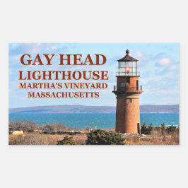 Gay Head Lighthouse, Martha's Vineyard MA Rechteckiger Aufkleber
