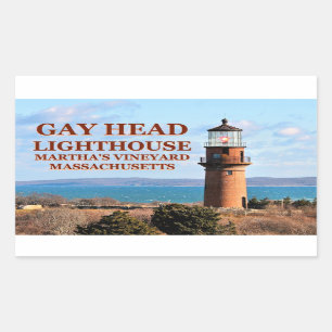 Gay Head Lighthouse, Martha's Vineyard MA Rechteckiger Aufkleber