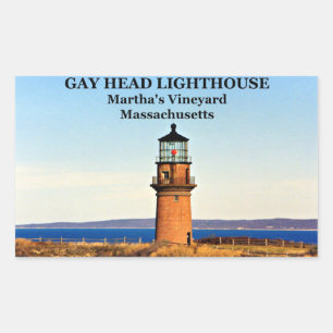 Gay Head Lighthouse, Martha's Vineyard MA Rechteckiger Aufkleber