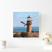 Gay Head Lighthouse, Martha's Vineyard Wall Clock Quadratische Wanduhr (Zuhause)