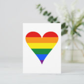 Gay Heart Flag Funky Postkarte (Stehend Vorderseite)
