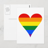 Gay Heart Flag Funky Postkarte (Vorne/Hinten)