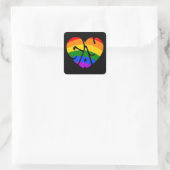 Gay Heart Quadratischer Aufkleber (Tasche)