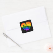 Gay Heart Quadratischer Aufkleber (Umschlag)