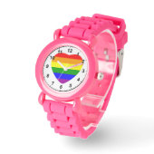 GAY Heart Shaped Rainbow Flag Armbanduhr (Winkel)