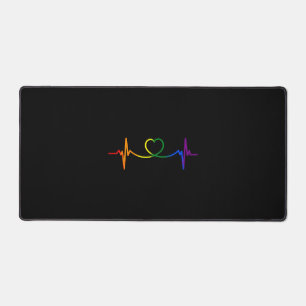 Gay Heartbeat Rainbow Flag LGBTQ Schreibtischunterlage