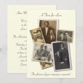 Gay Hochzeit mit Vintagen Porträts Einladung (Vorne/Hinten)