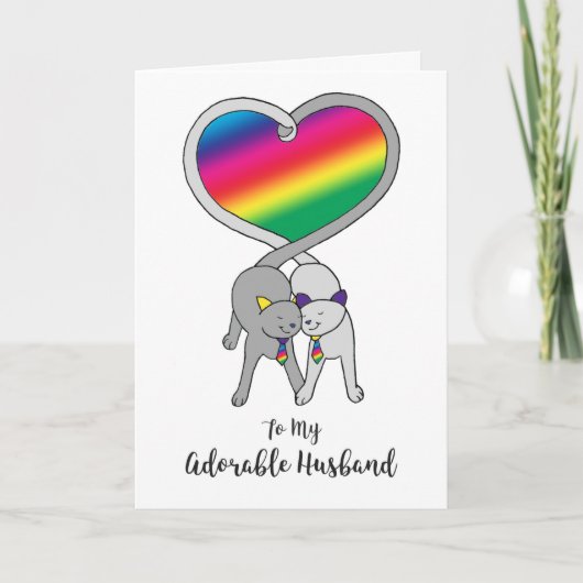 Gay Husband Anniversary Rainbow Cards Card Karte (Vorderseite)