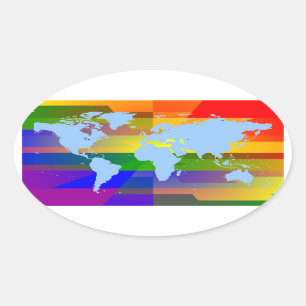 "Gay I Am" World Map Stickers
