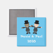 Gay Interracial Wedding Magnet (Vorderseite/Rückseite)