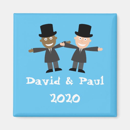 Gay Interracial Wedding Magnet (Vorne)