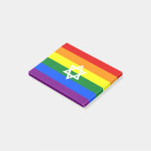 Gay Jewish Pride Flag Post-it Klebezettel (angewinkelt)