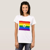 Gay Jewish Pride Flag T-Shirt (Vorne ganz)