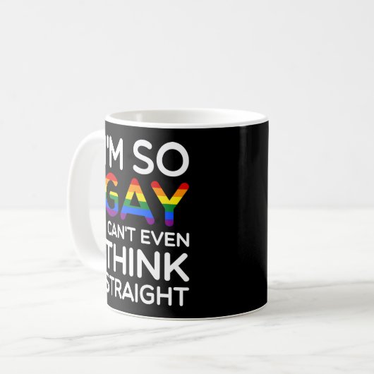 Gay kann also kein glanzloses Zitat denken Kaffeetasse (Vorderseite Links)