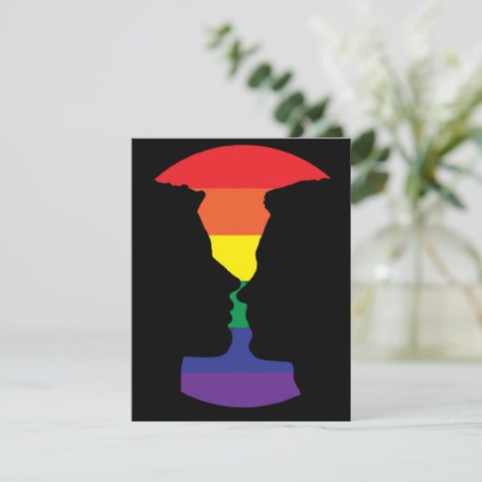 Gay Kiss Grußkarte Feiertagskarte (Stehend Vorderseite)