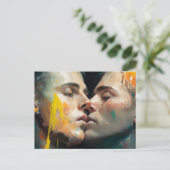 Gay Kiss Postcard Postkarte (Stehend Vorderseite)