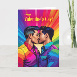 Gay Latin Couple Rainbow Pop Kunst, Dichtung und M Feiertagskarte
