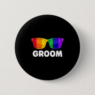 Gay Lesbian Bachelor Party Groom Wedding T-Shirt L Button