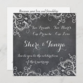 Gay Lesbian Chalkboard Design Hochzeit Einladung (Vorne/Hinten)