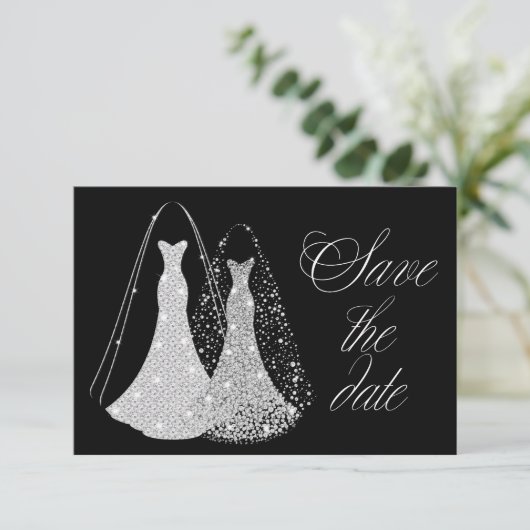 Gay Lesbian Elegant Save the Date (Stehend Vorderseite)