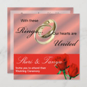 Gay Lesbian Hochzeit Einladung (Vorne/Hinten)