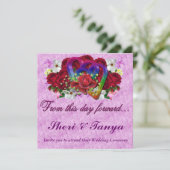 Gay Lesbian Hochzeitsfeier Lavendel Einladung (Stehend Vorderseite)