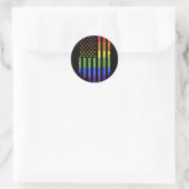 Gay lesbian pride month rainbow US american flag Runder Aufkleber (Tasche)