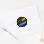 Gay lesbian pride month rainbow US american flag Runder Aufkleber (Umschlag)