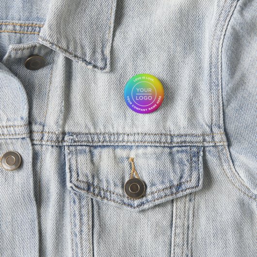 Gay Lesbian Pride Rainbow Flag Your Business Logo Button (Beispiel)