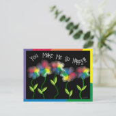 Gay Lesbian Rainbow-Blume Postkarte (Stehend Vorderseite)