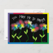 Gay Lesbian Rainbow-Blume Postkarte (Vorne/Hinten)