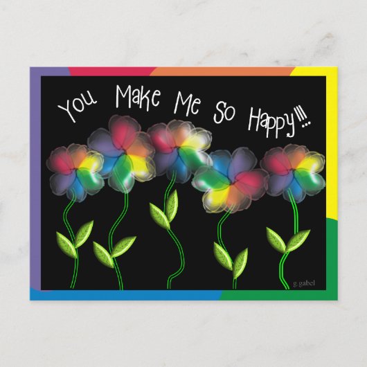 Gay Lesbian Rainbow-Blume Postkarte (Vorderseite)