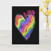Gay Lesbian Rainbow Heart "Liebe" Karte (Gelbe Blume)