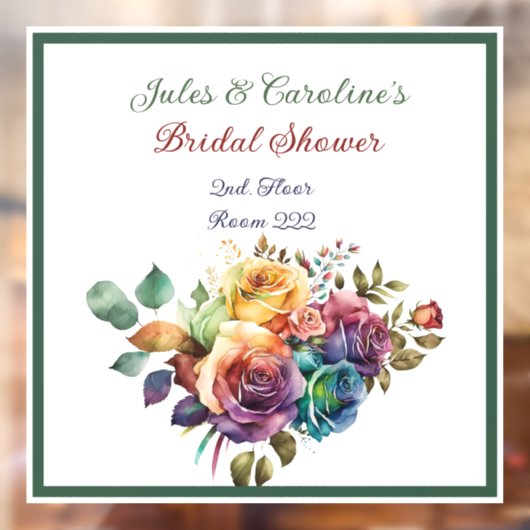 Gay/Lesbian Rainbow-Rose Brautparty Fensteraufkleber (Blatt 2)