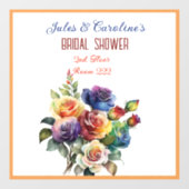 Gay/Lesbian Rainbow-Rose Brautparty Fensteraufkleber (Blatt)