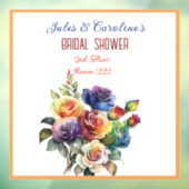 Gay/Lesbian Rainbow-Rose Brautparty Fensteraufkleber (Blatt 3)