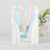 Gay Lesbian Two Brides on Beach Einladung (Stehend Vorderseite)