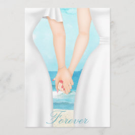 Gay Lesbian Two Brides on Beach Einladung