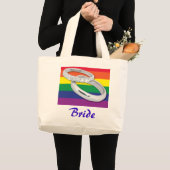 Gay Lesbian Wedding Jumbo Stoffbeutel (Vorderseite (Produkt))