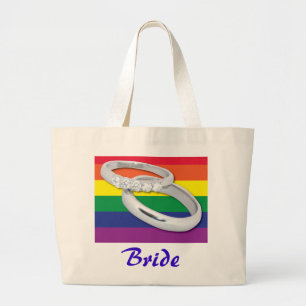 Gay Lesbian Wedding Jumbo Stoffbeutel